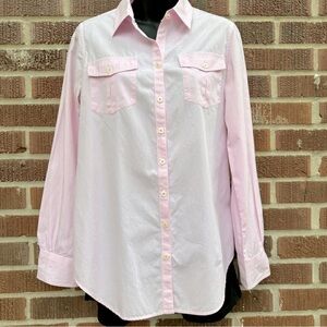 Lilly Pulitzer Resort Fit Gingham Pink Long Sleeve Button Down Shirt Size S